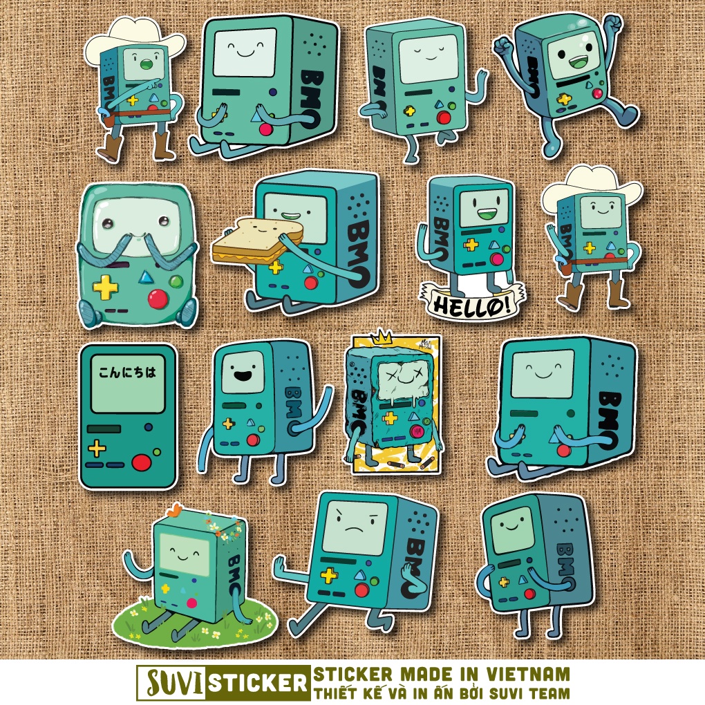 50 Sticker BMO chống nước sticker dán mũ bảo hiểm, laptop, điện thoại, đàn guitar, vali. MSP: SV51