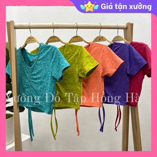 ✅ Ảnh Thật 100% - Mặc Là Mê ✅Áo croptop tập GYM nữ đa năng - Yoga nữ - Áo tập croptop rút dây nhiều màu