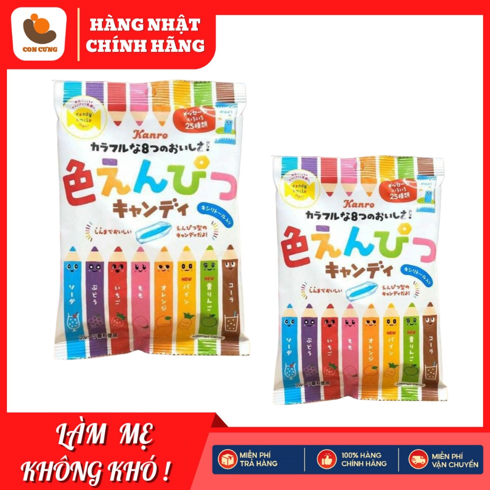 Kẹo Bút Chì Trái Cây Nhật Bản Kanro Mix Vị [HSD T11/2023]