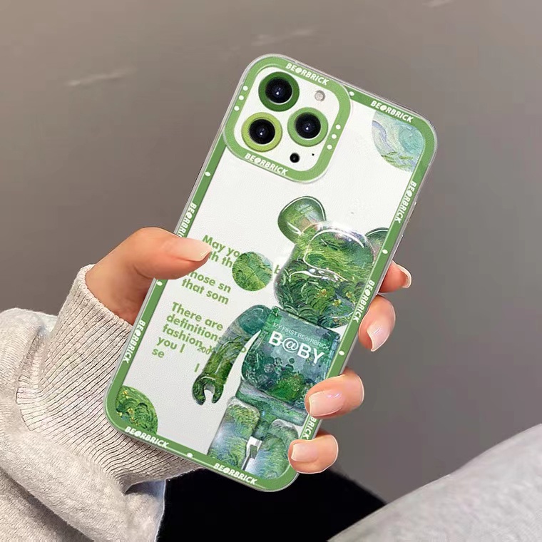 Mới Ốp Điện Thoại Silicon Mềm Trong Suốt Hình Gấu Dễ Thương Cho iPhone 13 12 11 Pro Max X XR Xs Max 8 PLUS 7 6S 6