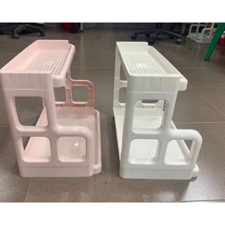 Kệ đựng gia vị 2 tầng, kệ đựng vật dụng nhà bếp tiện lợi ( MÀU NGẪU NHIÊN)