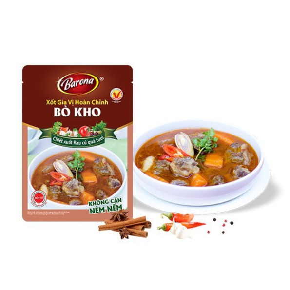 Xốt Gia Vị Hoàn Chỉnh Barona Bò Kho 80g