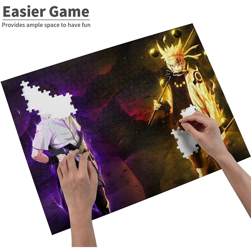 Đồ chơi xếp hình 300/500/1000 mảnh ghép hình nhân vật trong anime Naruto dùng cho trang trí nội thất
