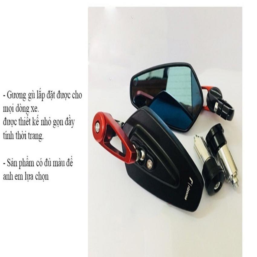 Gương gù lắp tay lái có thể Gấp gọn nhiều màu lựa chọn, phù hợp lắp mọi loại xe, kính chiếu hậu lắp gù tay lái
