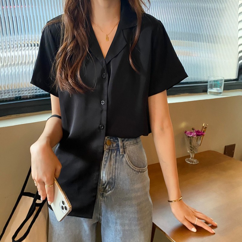 Áo sơ mi nữ tay ngắn form rộng unisex style Ulzzang Girls, áo cuban shirt cho hè 2022 - (SMV) | BigBuy360 - bigbuy360.vn