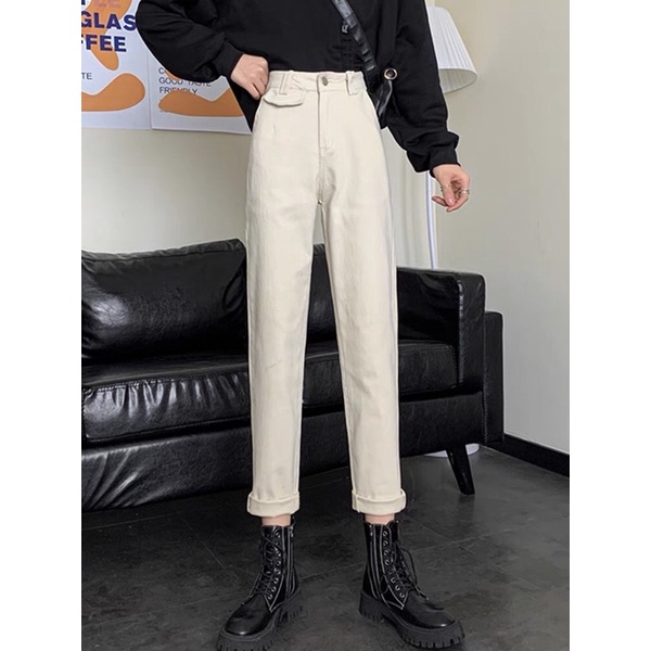 Quần jeans new 2021 quần bò cạp cao ống suông đứng ❤️