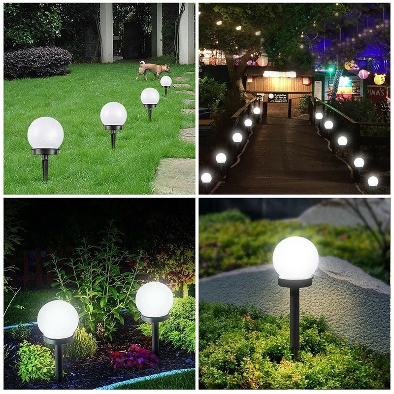 Đèn LED Hình Cầu Màu Trắng Đơn Giản Chống Nước Dùng Trang Trí Sân Vườn Ngoài Trời