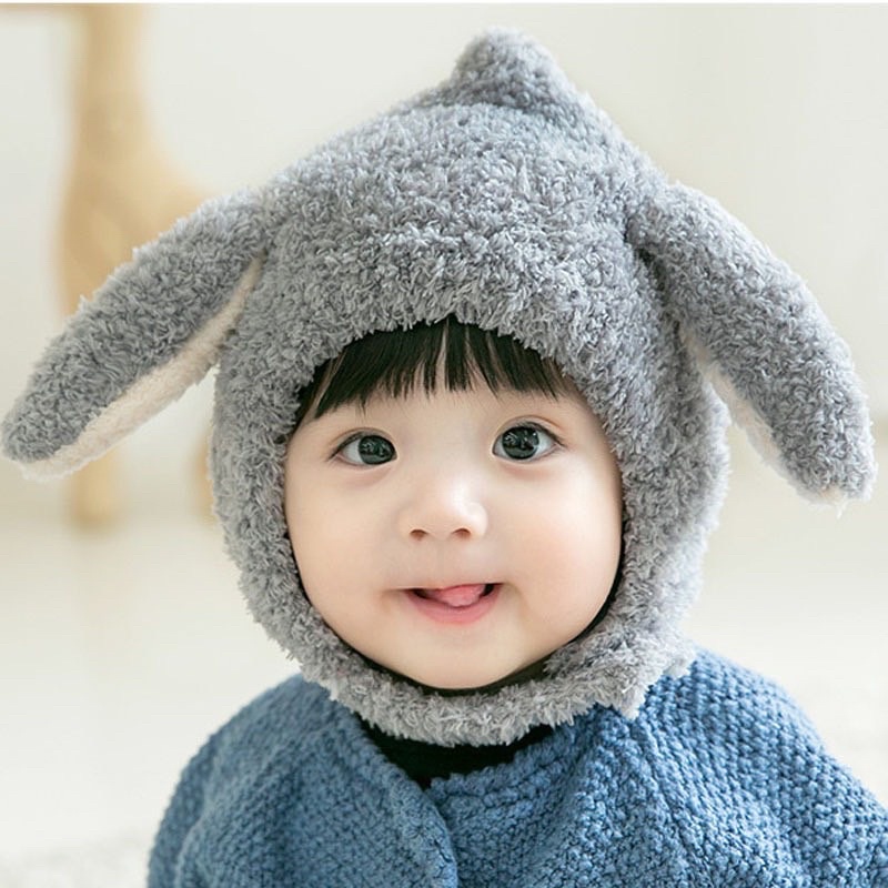 Mũ len lông cừu tai mèo mềm mịn cho bé trai và gái 6 tháng-3 tuổi