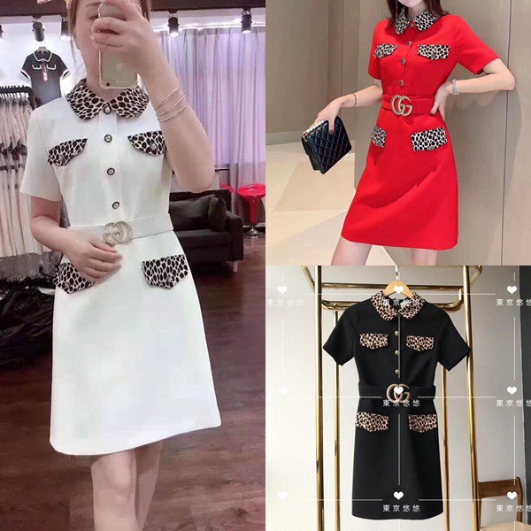 Hàng nhập - Đầm suông phối beo cao cấp - [ Mới]