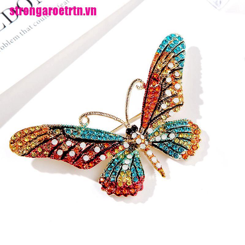 Ghim Cài Áo Hình Bướm Đính Đá Pha Lê