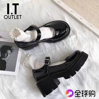 Giày Lolita đế cao 6cm phong cách vintage ulzzang chất da Pu mềm mịn không đau chân