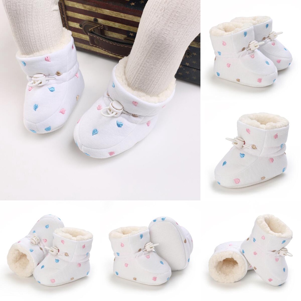 Giày Bốt Cotton Cổ Điển Đế Phẳng Chống Trượt Giữ Ấm Mùa Đông Dễ Thương Cho Bé Trai Gái