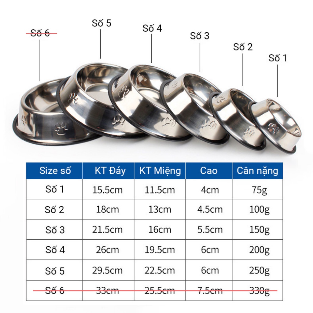 Bát Ăn Inox Cho Chó Mèo Có Big Size BA500 MIAOCAT