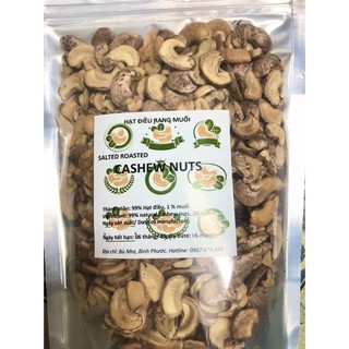 0.5 Kg Hạt điều rang muối Bình Phứơc, còn vỏ lụa. Loại hạt bể