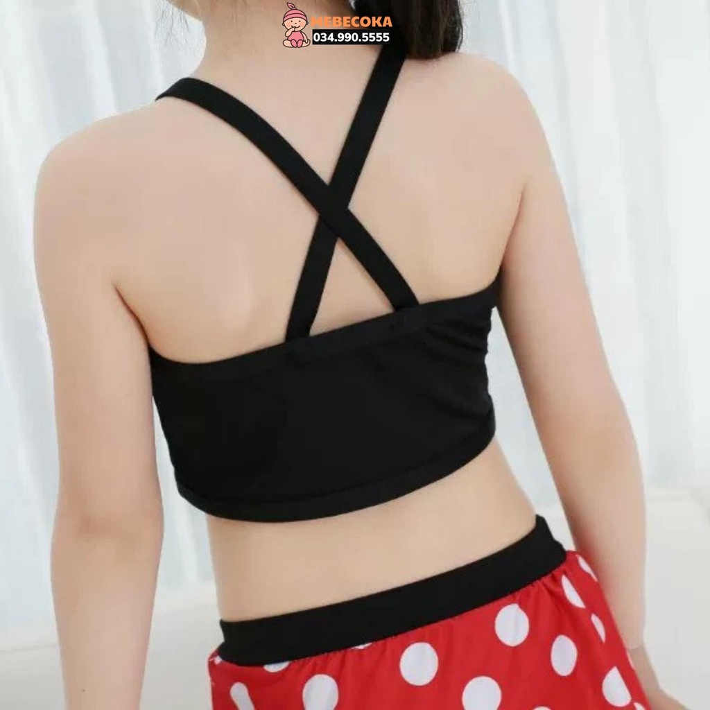 Đồ bơi trẻ em, Bộ đồ bơi bé gái dưới 13kg họa tiết MICKEY loại Cao Cấp tặng kèm MŨ