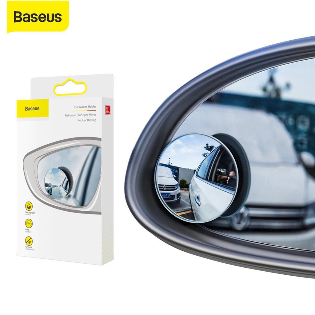 Baseus Full-vision Blind-spot Mirror For Car Gương Cầu Lồi Mini Xóa Điểm Mù Cao Cấp Xoay 360 độ