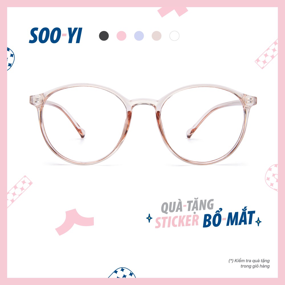 Gọng kính cận nam/nữ SooYi YURI chất liệu nhựa, thiết kế mắt tròn thời trang
