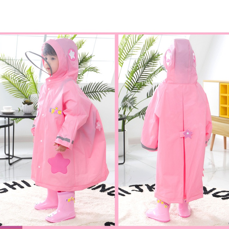 Áo Mưa Họa Tiết Hoạt Hình Khủng Long / Thỏ Và Và Vành Lớn Cho Trẻ Mẫu Giáo