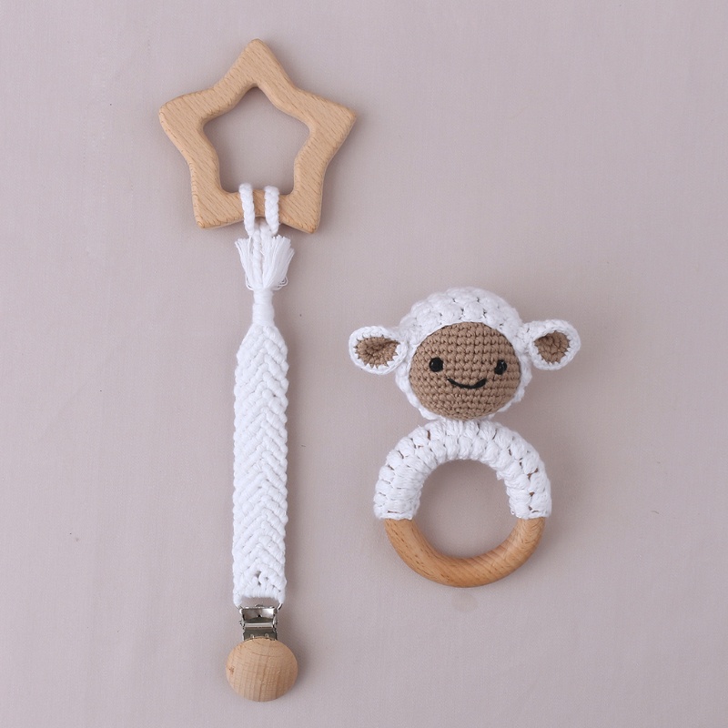 1 Bộ Giá Đỡ Núm Vú Giả Hình Ngôi Sao / Dây Xích Kẹp Núm Vú Giả DIY Cho Bé Sơ Sinh Mọc R