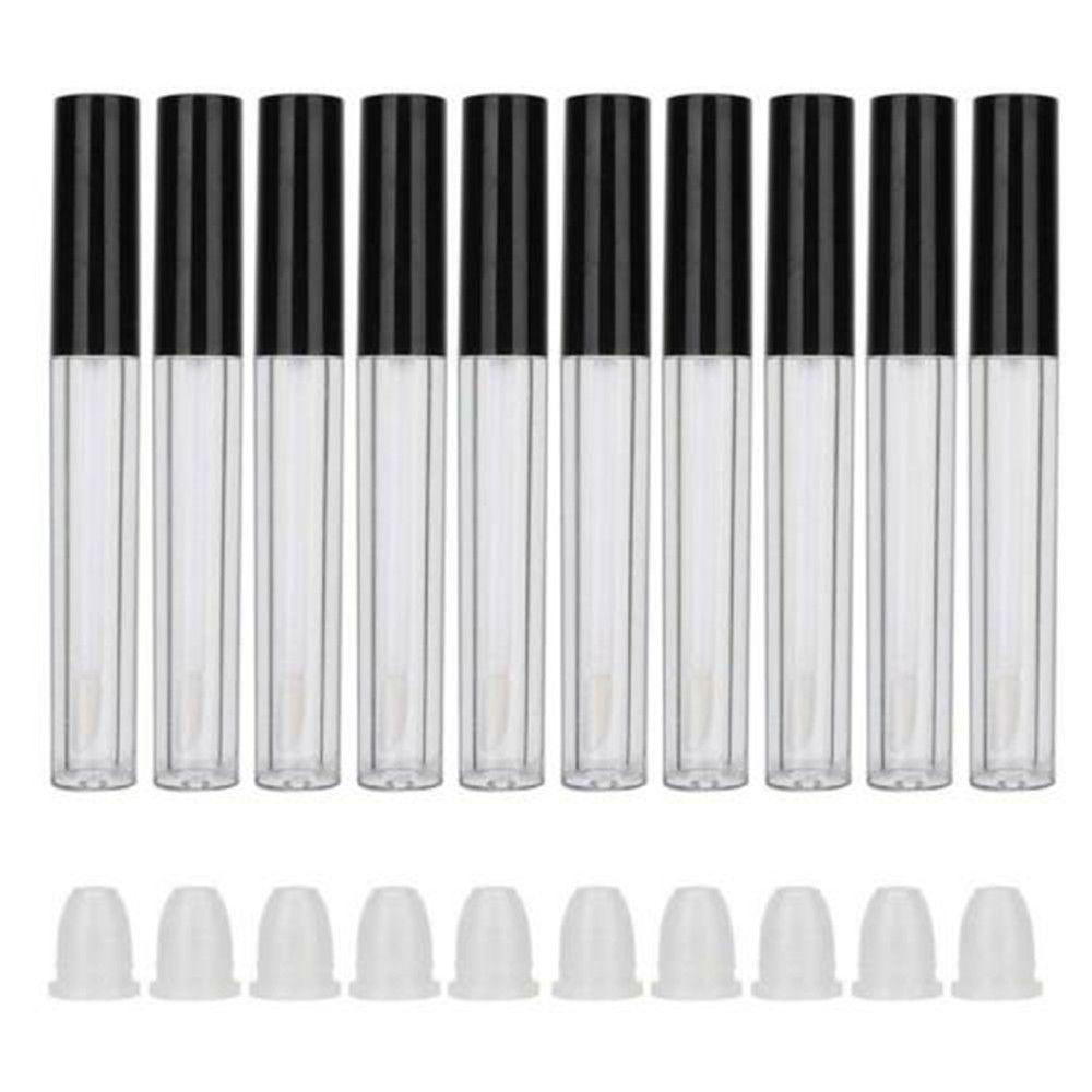 Set 5 / 10 Lọ Rỗng Trong Suốt Đựng Son Kem 3ml Kèm Cọ Tiện Dụng DIY