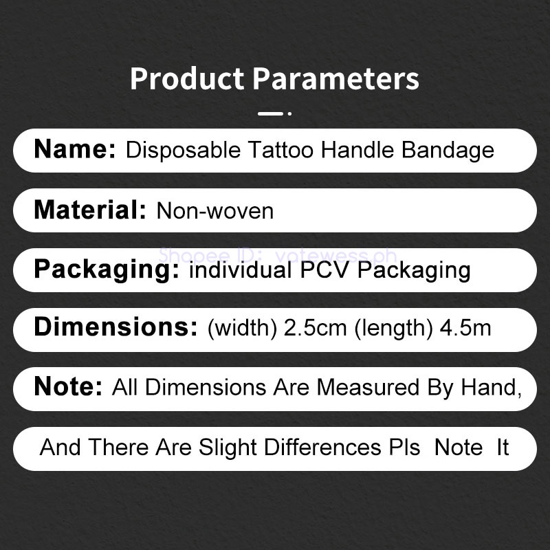 Set 6 / 12 / 24 / 48 Băng Quấn Tay Cầm Máy Xăm Dùng Một Lần Màu Đen