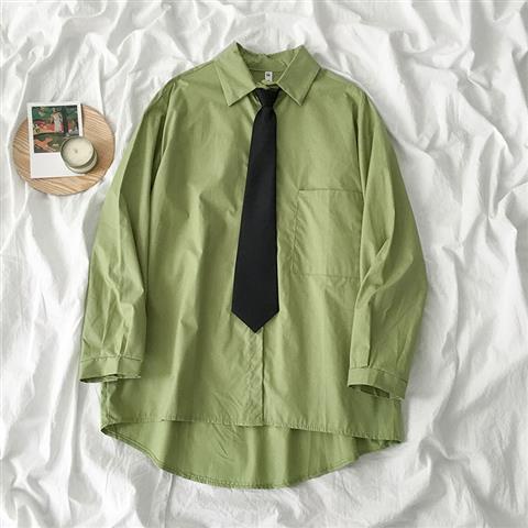 Áo sơ mi tay dài màu trơn thời trang cho nữ