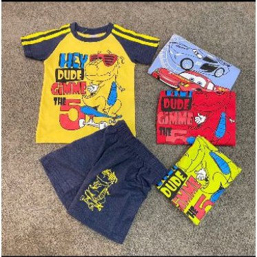 Bộ quần áo thun cotton trẻ em - Bộ quần áo cộc tay bé trai chất cotton mát co dãn thoải mái vận động