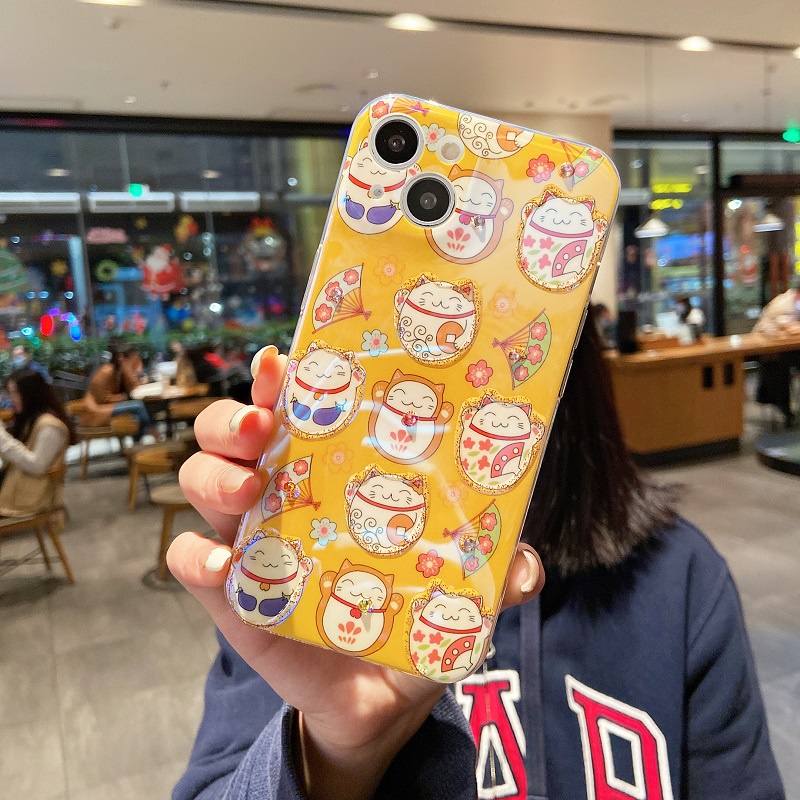 Ốp Điện Thoại Hình Mèo May Mắn Cho Apple iPhone 7 8 Plus X XR Xs 11 12 13 pro max