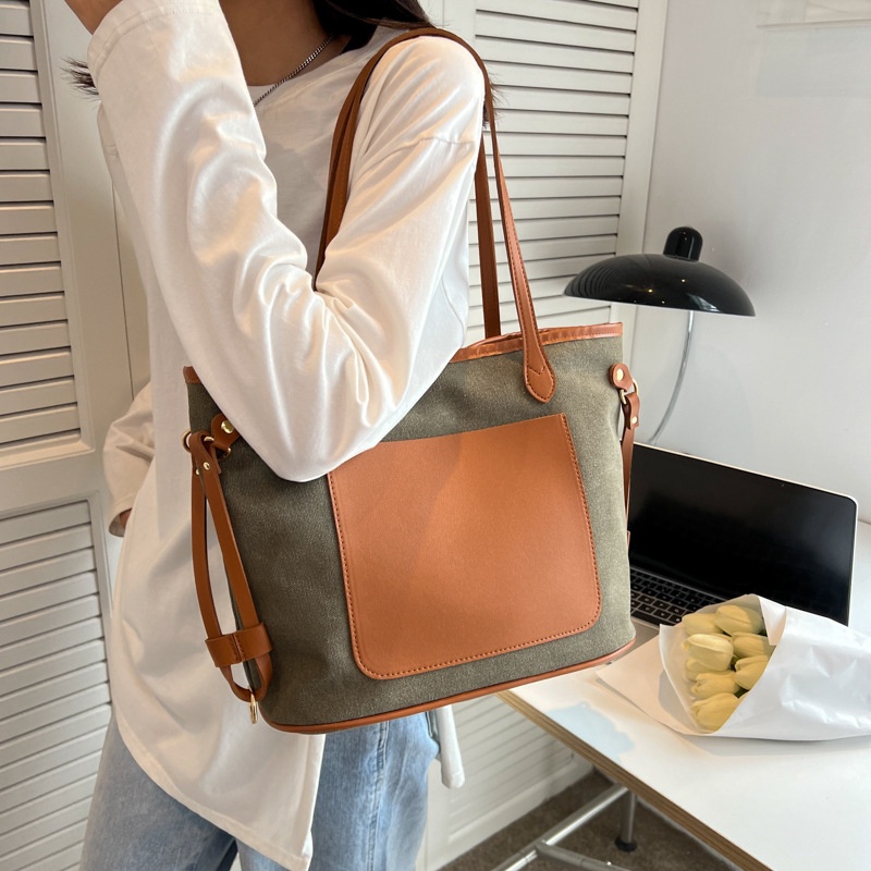 Túi Xách Canvas Cỡ Lớn Thiết Kế Đơn Giản Thời Trang