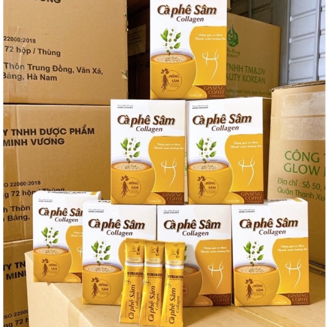 Giảm cân cà phê sâm collagen hàng công ty( hộp 12 gói)