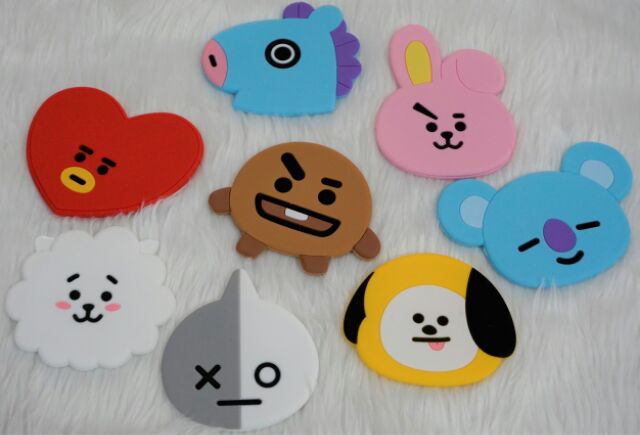 Gương cầm tay silicon BTS