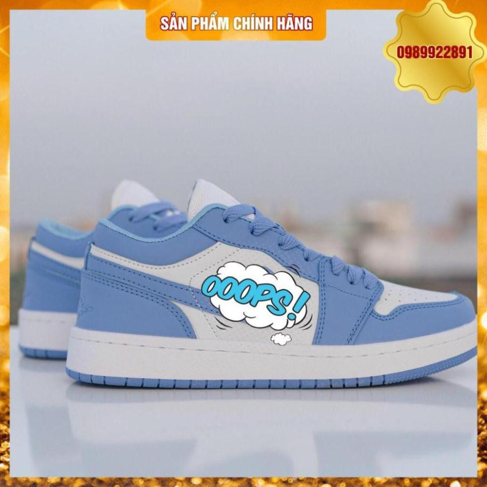 Giày thể thao Jd1 da PU, phối xanh dương trắng