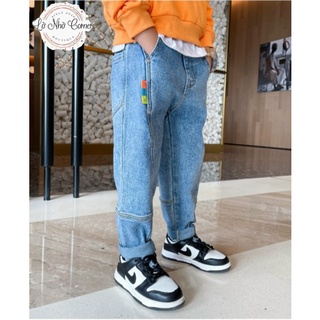 Quần jean nam bé trai co giãn phong cách Hàn Quốc cạp chun cao cấp thời trang size đại 4/5/6/7/8/9/10/11/12 tuổi 20-50kg
