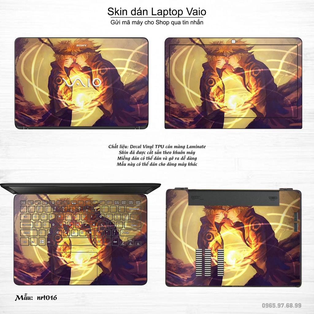 Skin dán Laptop Sony Vaio in hình Naruto (inbox mã máy cho Shop)