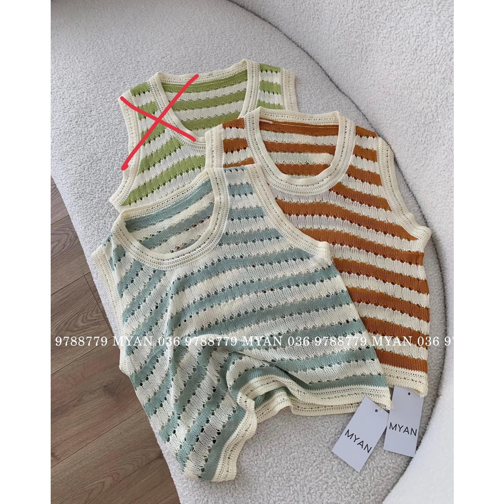 Áo ba lỗ len móc HOTTREND Hàn Quốc 2022