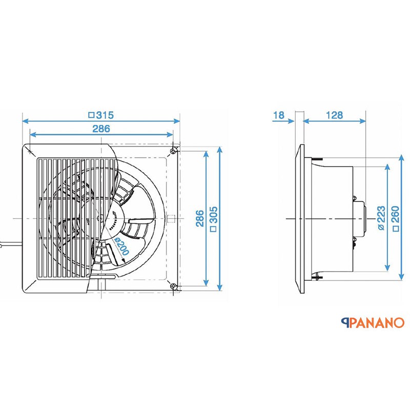 Quạt hút âm trần Panasonic FV-20CUT1