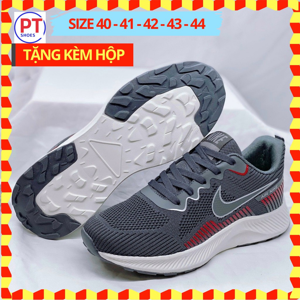 🛑FULLBOX🛑 Giày NAM Giày sneaker thể thao chạy bộ nam Tập gym PT757 màu Xám đen FORM SIÊU NHẸ đi ÊM CHÂN🍀TRÙM GIÀY PT🍀