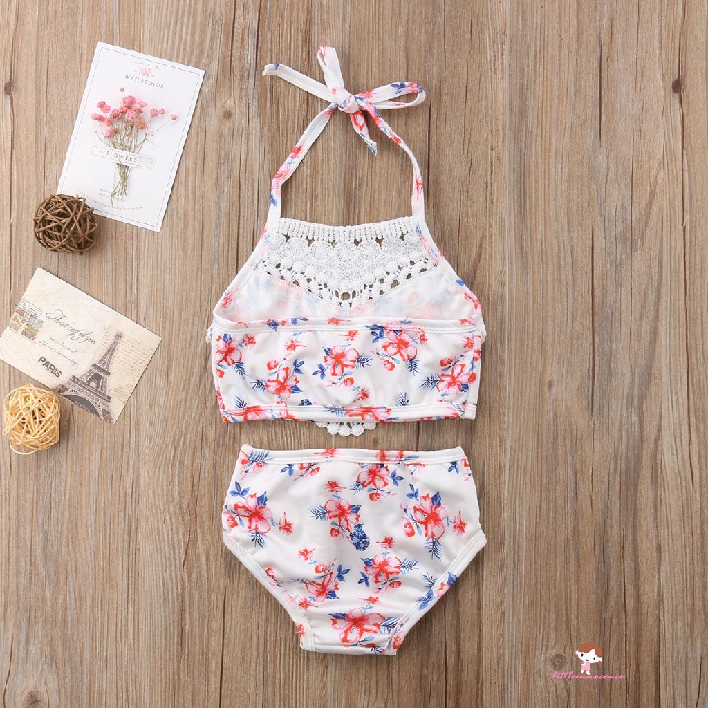 ❤XZQ-Toddler Baby Girl Lace Floral Swimwear Bathing Suit Swimsuit Beachwear Clothes