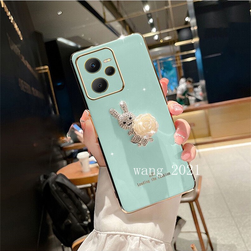 Ốp Điện Thoại Mềm Hình Hoa Trà Đính Đá Sang Trọng Cho Realme C35 / 9 Pro + / 9Pro / 9i 2022