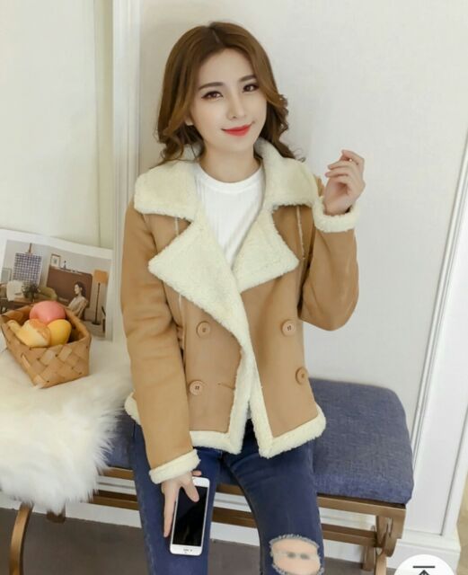 Áo khoác da lộn siêu xinh