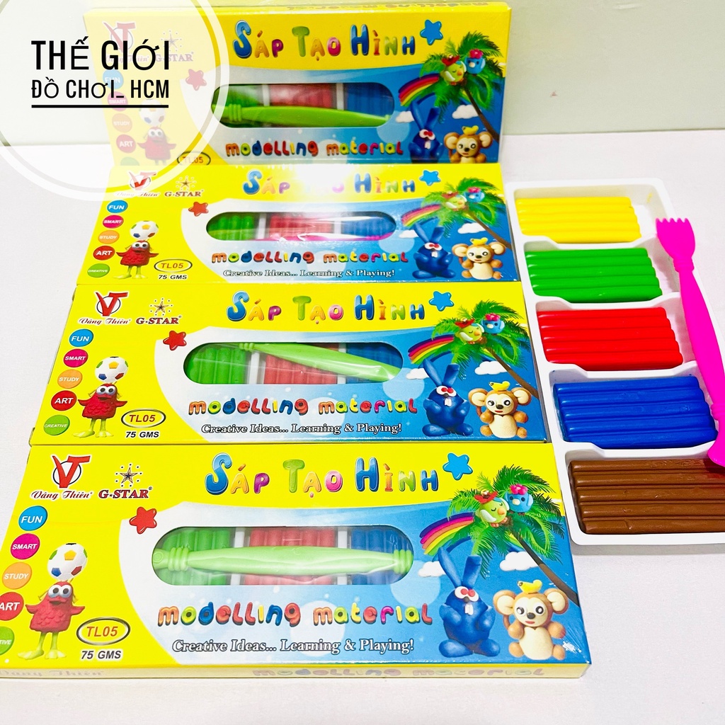 Đất nặn, hộp đồ chơi đất sét G-Star , 5 màu (D-05), (1 hộp)