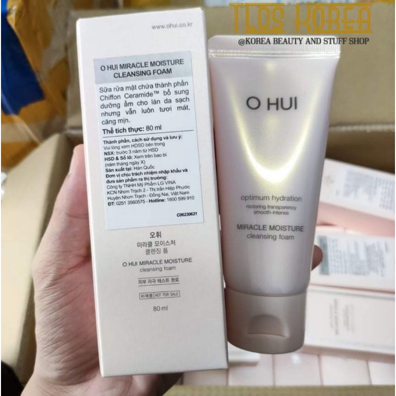 [80 Ml] [Lgvn] Ohui Hồng Sữa Rửa Mặt Dưỡng Ẩm Làm Sạch Da Loại Bỏ Sừng Già - Ohui Miracle Moisture Foam 80Ml