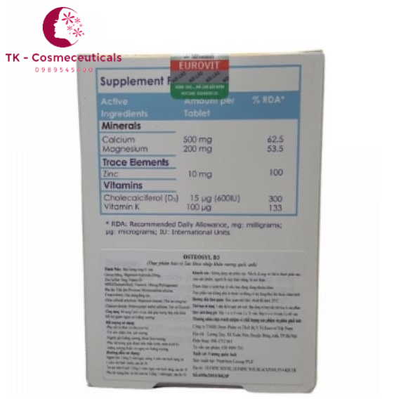 CANXI OSTEOSYL - D3 Bổ Sung CANXI Cho Trẻ Em Và Người Lớn - Hộp 30 Viên
