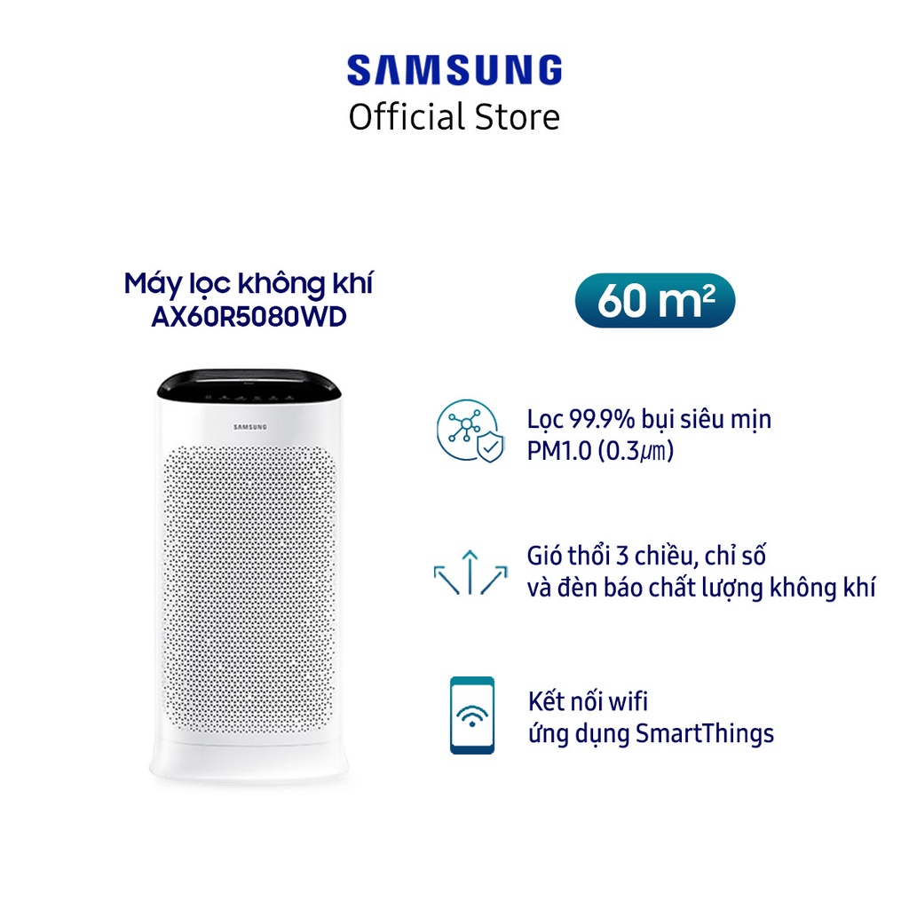 [Mã ELBAU7 giảm 7% đơn 5TR] Máy lọc không khí Samsung AX60R5080WD (60m2)