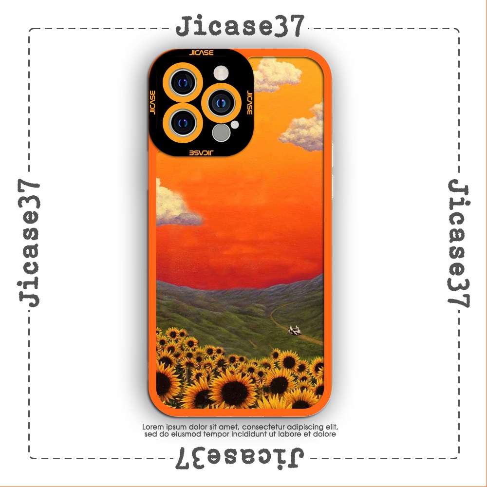 Ốp lưng iphone cạnh vuông Jicase Aesthetic Orange Sky 6plus/6s/6splus/7/7plus/8/8plus/x/xs/11/12/pro/max/plus/promax