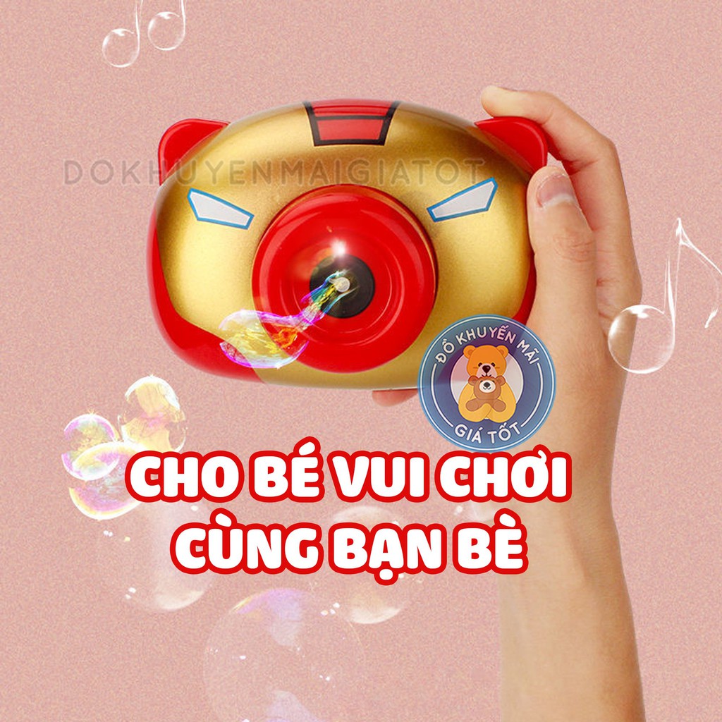 Đồ chơi ngoài trời - máy thổi bong bóng xà phòng mẫu máy ảnh người xanh khổng lồ tặng kèm 3 viên pin AA cho bé