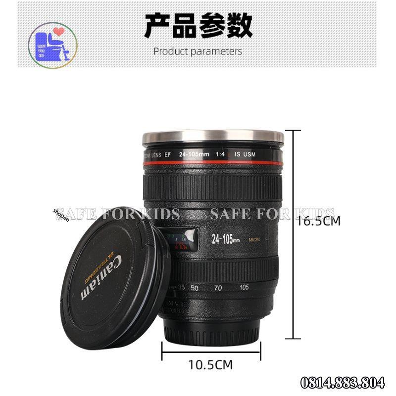 Cốc Giữ Nhiệt Cà Phê Tự Động Khuấy Hình Ống Kính Lens Máy Ảnh