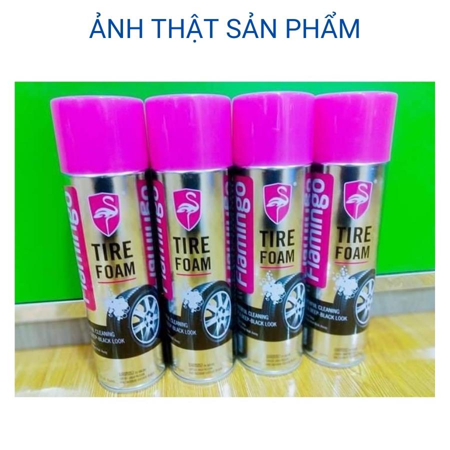 Dưỡng lốp ô tô bảo vệ phục hồi lốp đen như mới xịt bóng lốp ô tô xe máy Flamingo Mitauto