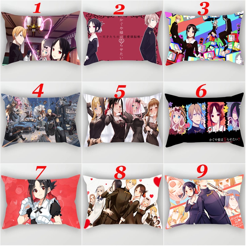 Vỏ Gối Chữ Nhật In Hình Anime Kaguya-sama - Love Is War Một Mặt Trang Trí Nhà Cửa