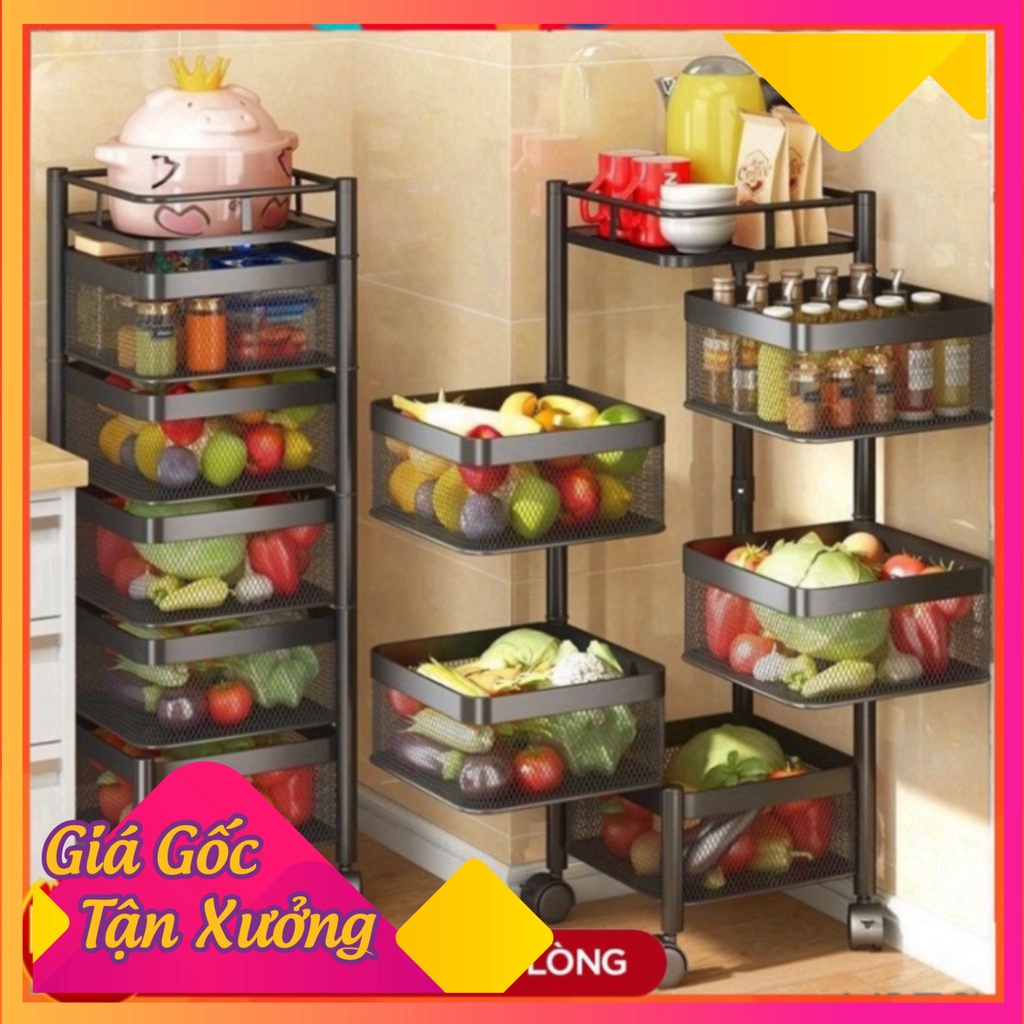 Kệ Vuông Xoay 5 Tầng, Kệ Xoay Đa Năng 360 Độ Đựng Đồ Thông Minh Cao Cấp 💖 Chilinh Store